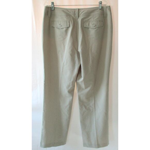 Dress Barn Women's Beige Mid Rise Straight Leg Zip Front Dress Pants Size 14 - Picture 4 of 9